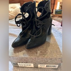 Freebird by Steven Black Croc-Embossed Heels